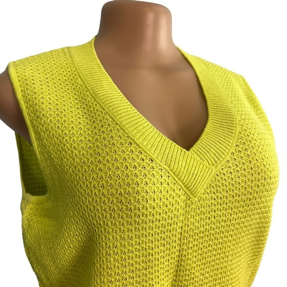St. John Wool Blend Chartreuse Knit Top - Picture 3 of 12